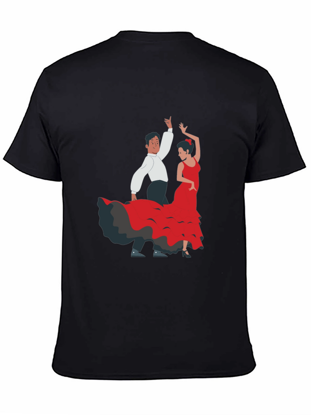 Flamenco Dancer Graphic Tee - Black Cotton T-Shirt