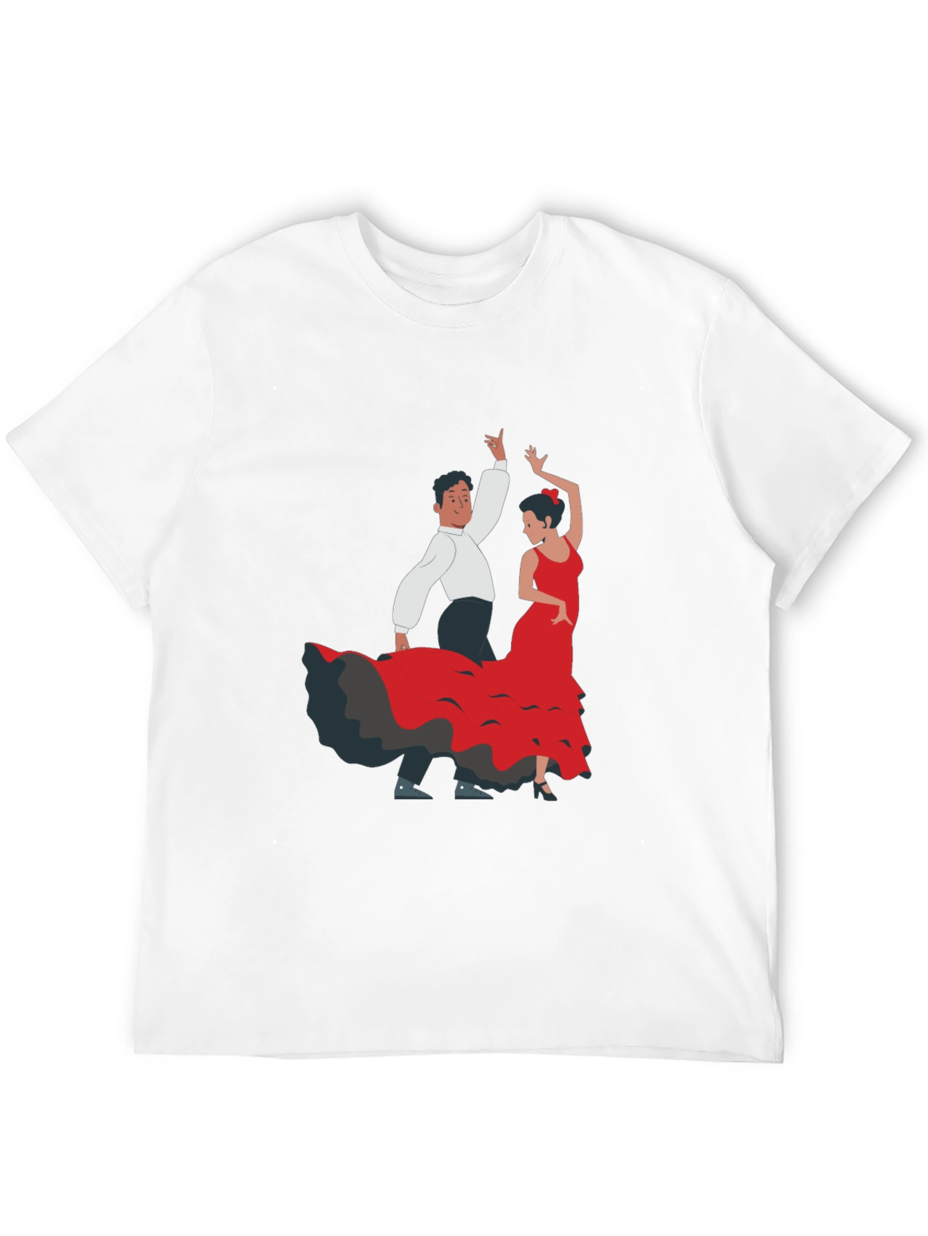 Flamenco Dancer Graphic Tee - Black Cotton T-Shirt