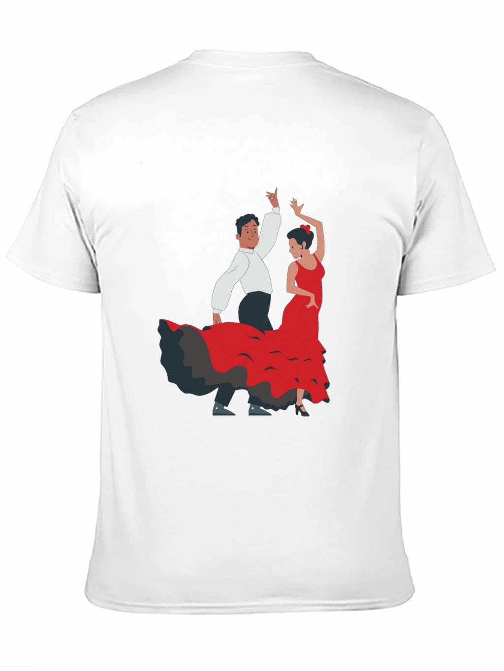 Flamenco Dancer Graphic Tee - Black Cotton T-Shirt