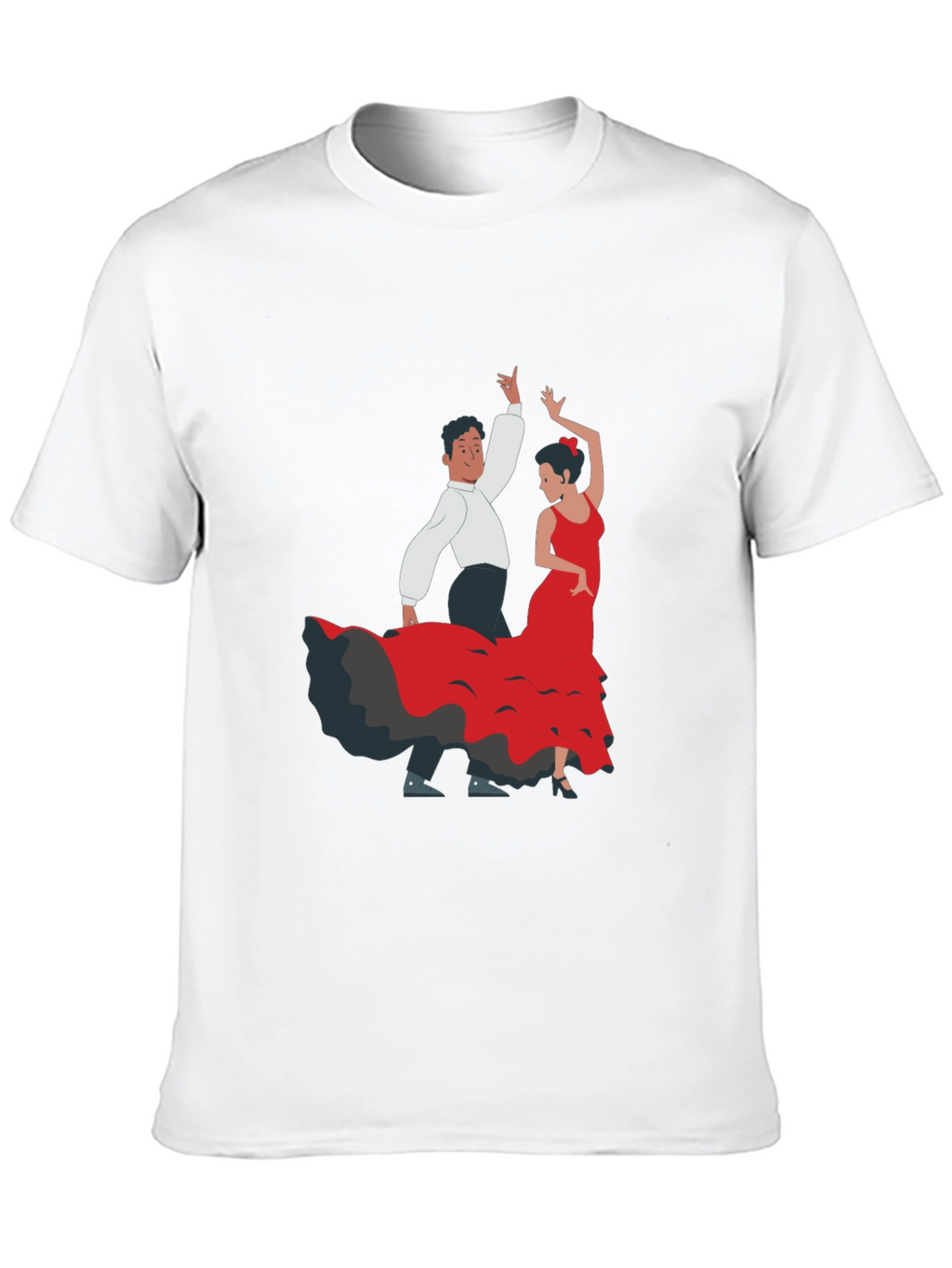 Flamenco Dancer Graphic Tee - Black Cotton T-Shirt