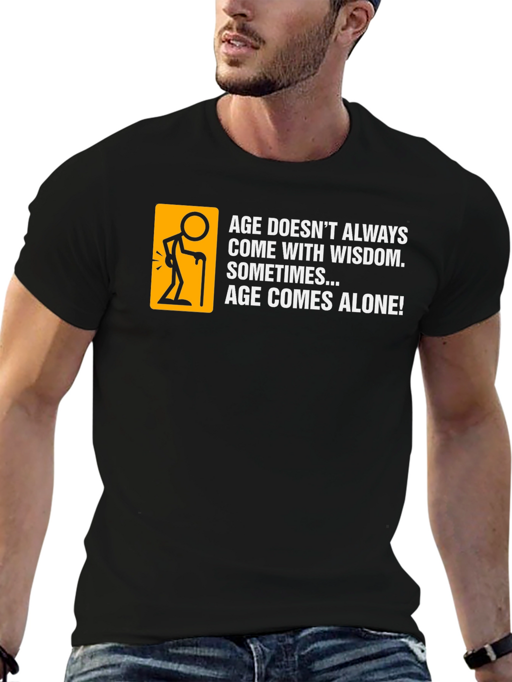 Age Comes Alone Black T-Shirt