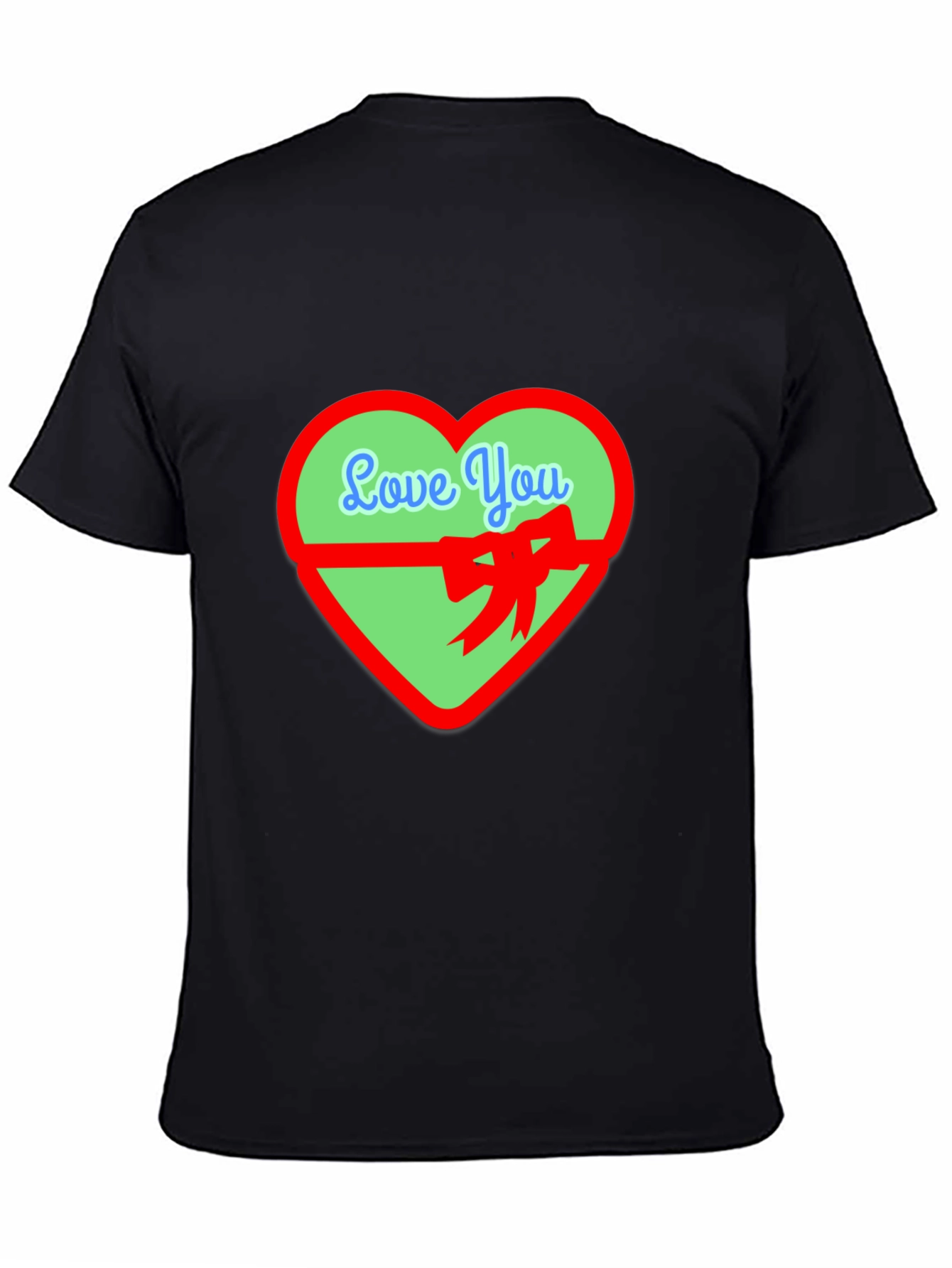 Love You Heart Graphic Tee - Black Casual Shirt