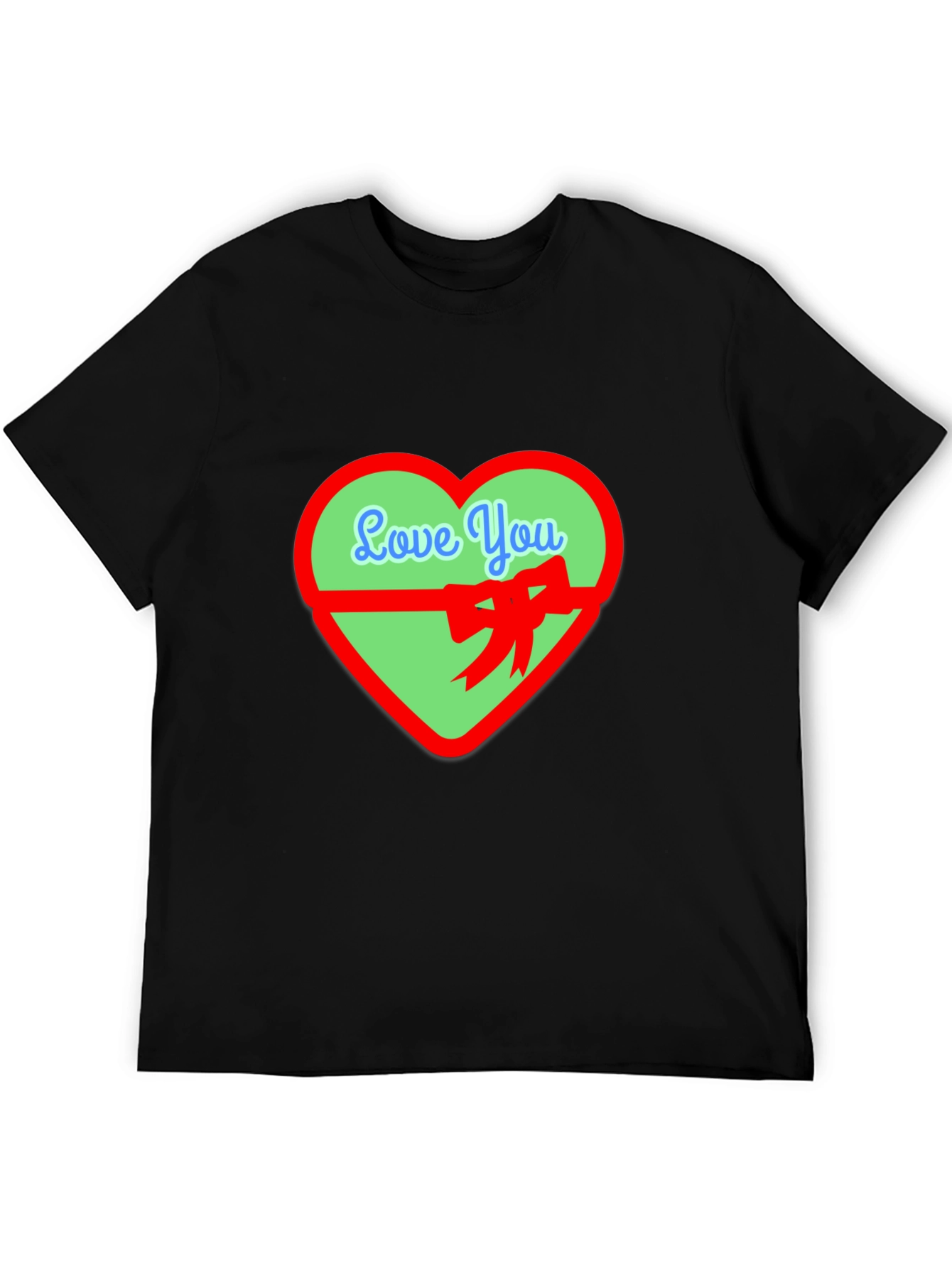 Love You Heart Graphic Tee - Black Casual Shirt