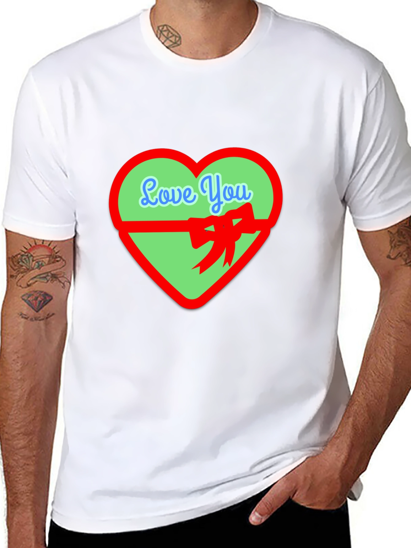 Love You Heart Graphic Tee - Black Casual Shirt