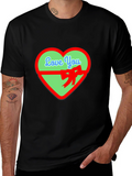 Love You Heart Graphic Tee - Black Casual Shirt