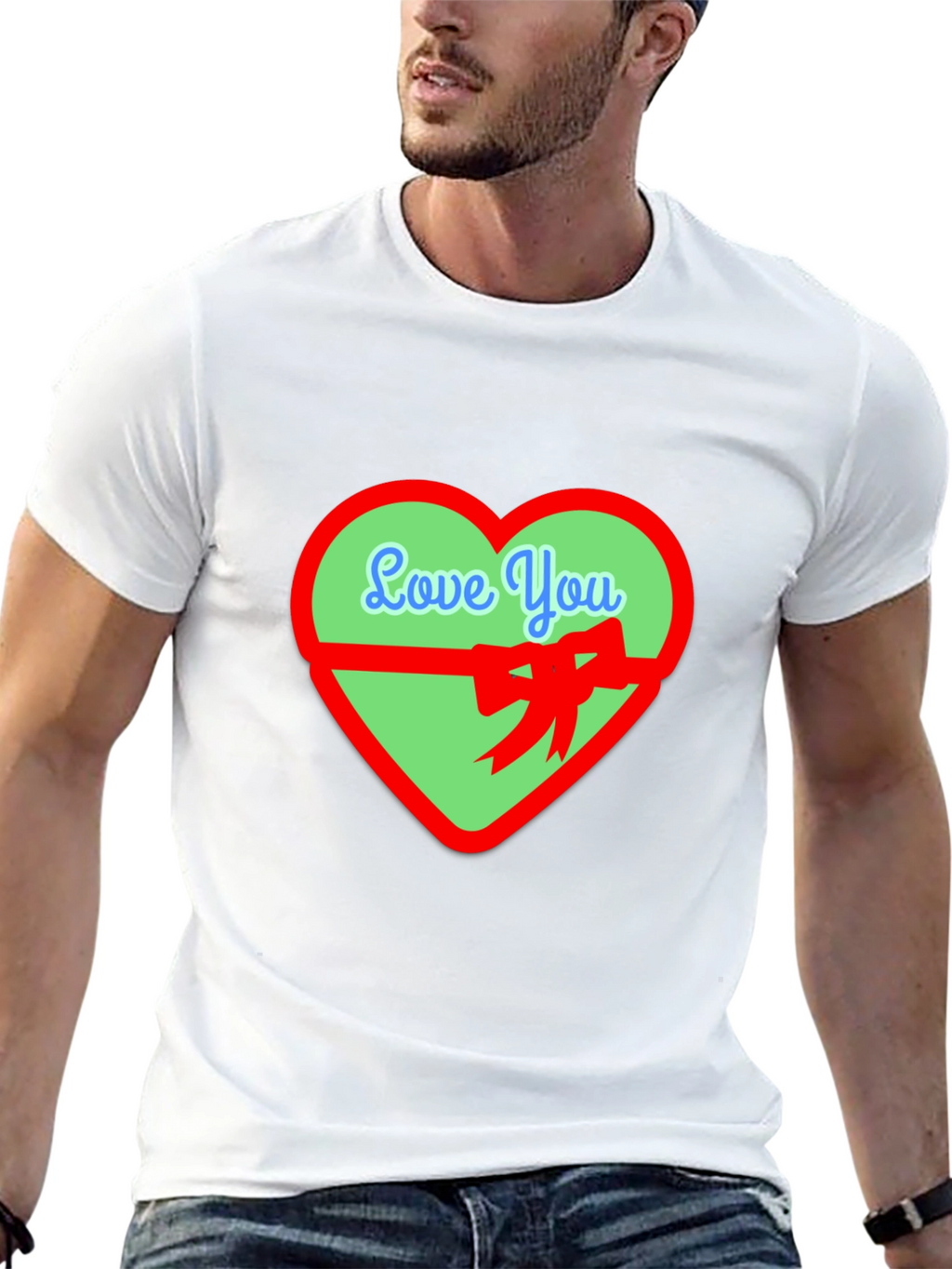 Love You Heart Graphic Tee - Black Casual Shirt