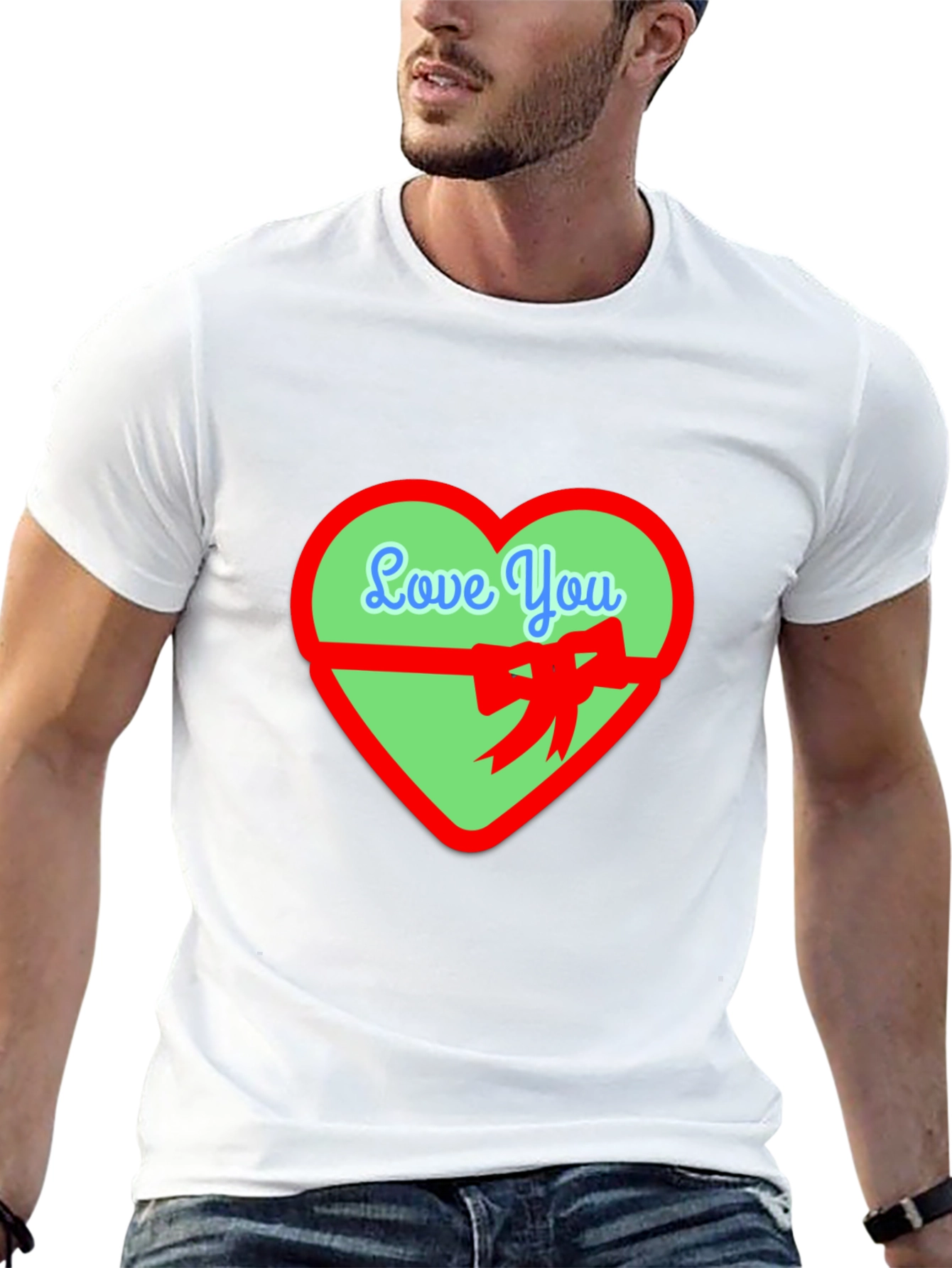 Love You Heart Graphic Tee - Black Casual Shirt