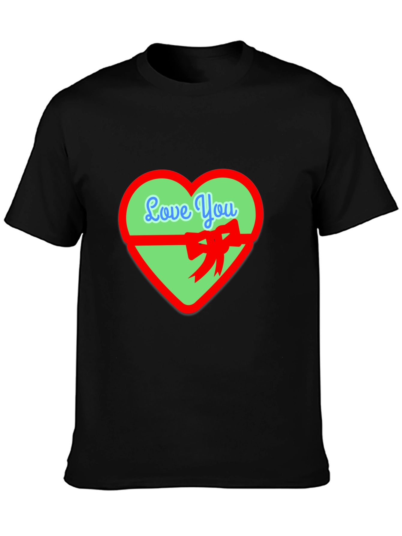 Love You Heart Graphic Tee - Black Casual Shirt