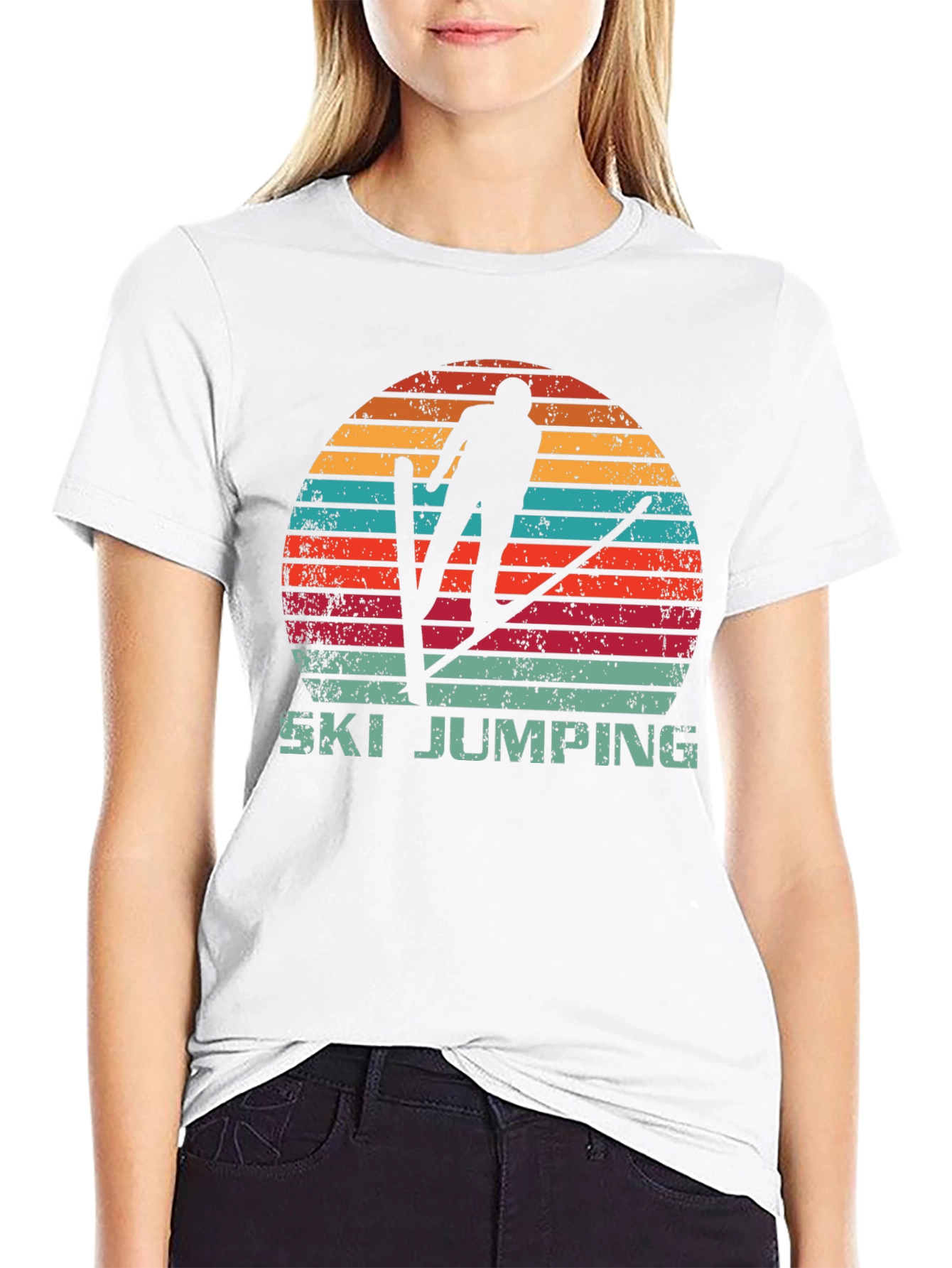 Retro Ski Jumping T-Shirt - Vintage Style
