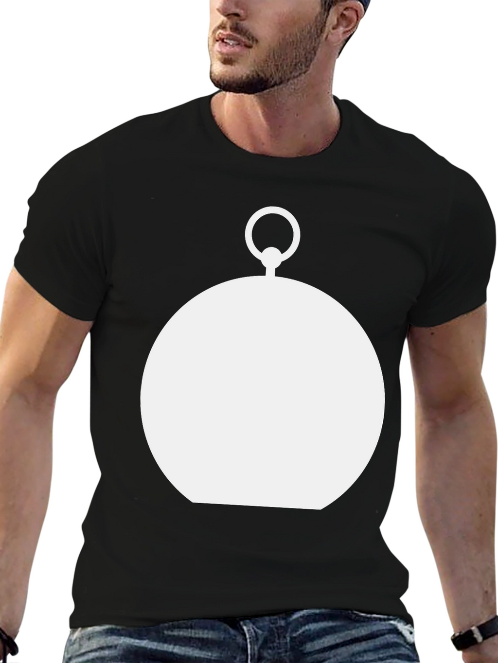 Modern Pocket Watch Graphic Tee - Black