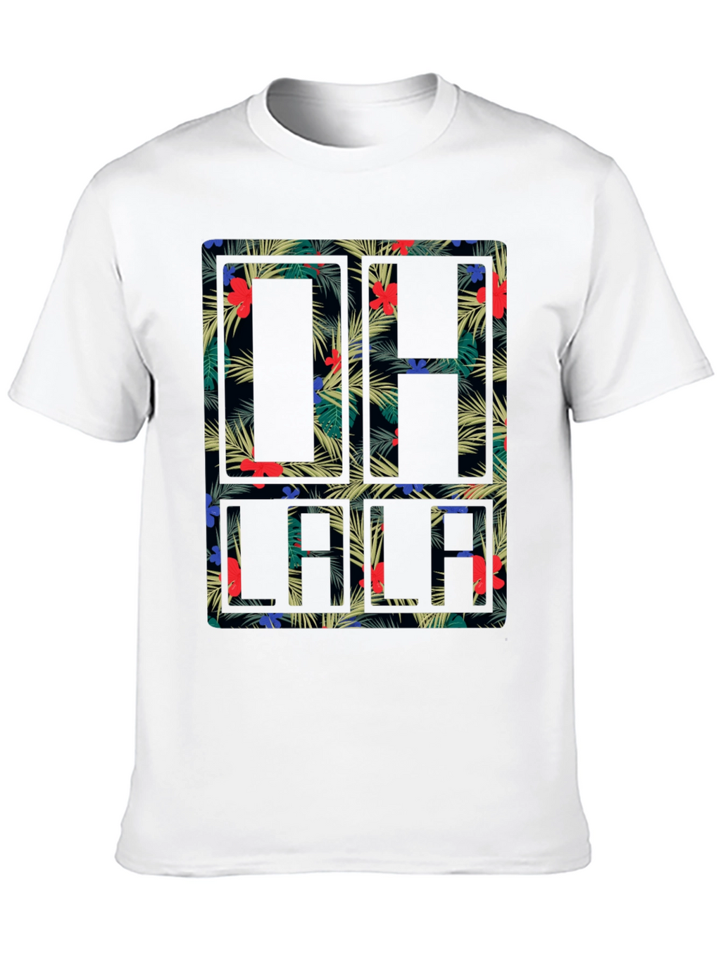 Tropical Cali Mens Black Graphic T-Shirt