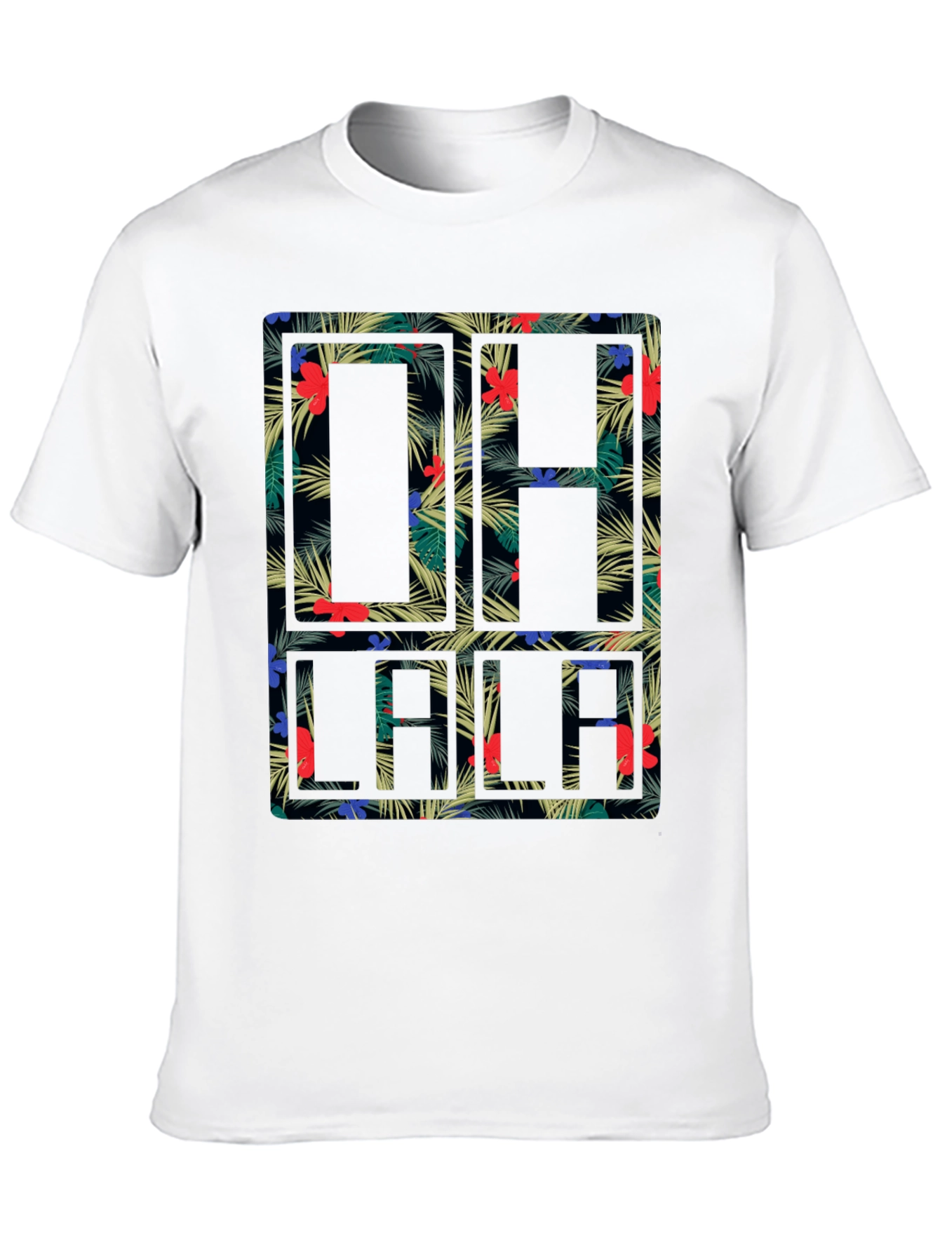 Tropical Cali Mens Black Graphic T-Shirt