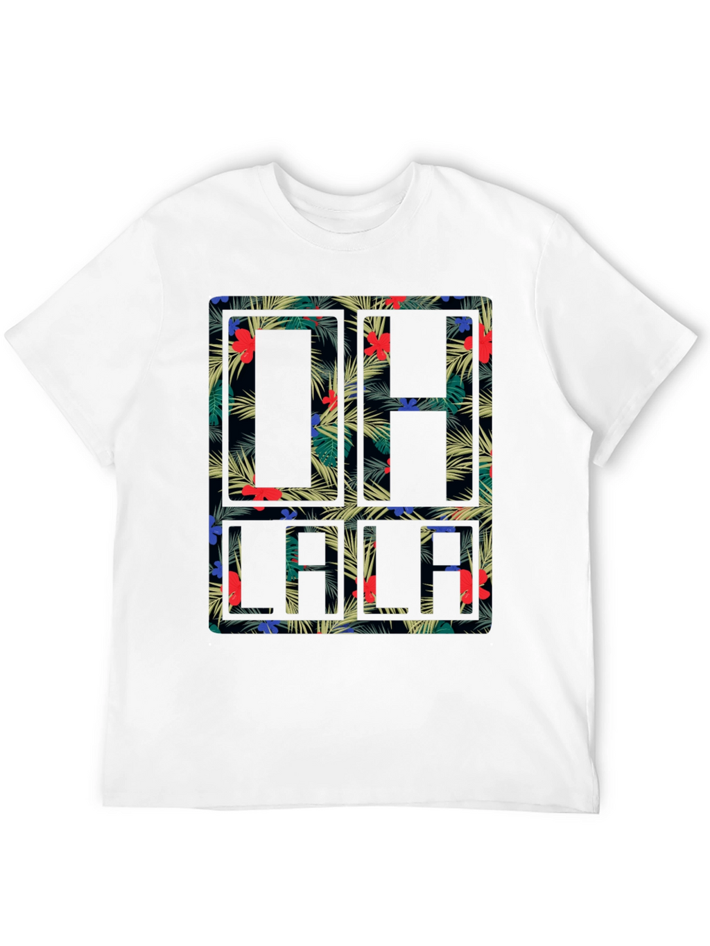 Tropical Cali Mens Black Graphic T-Shirt