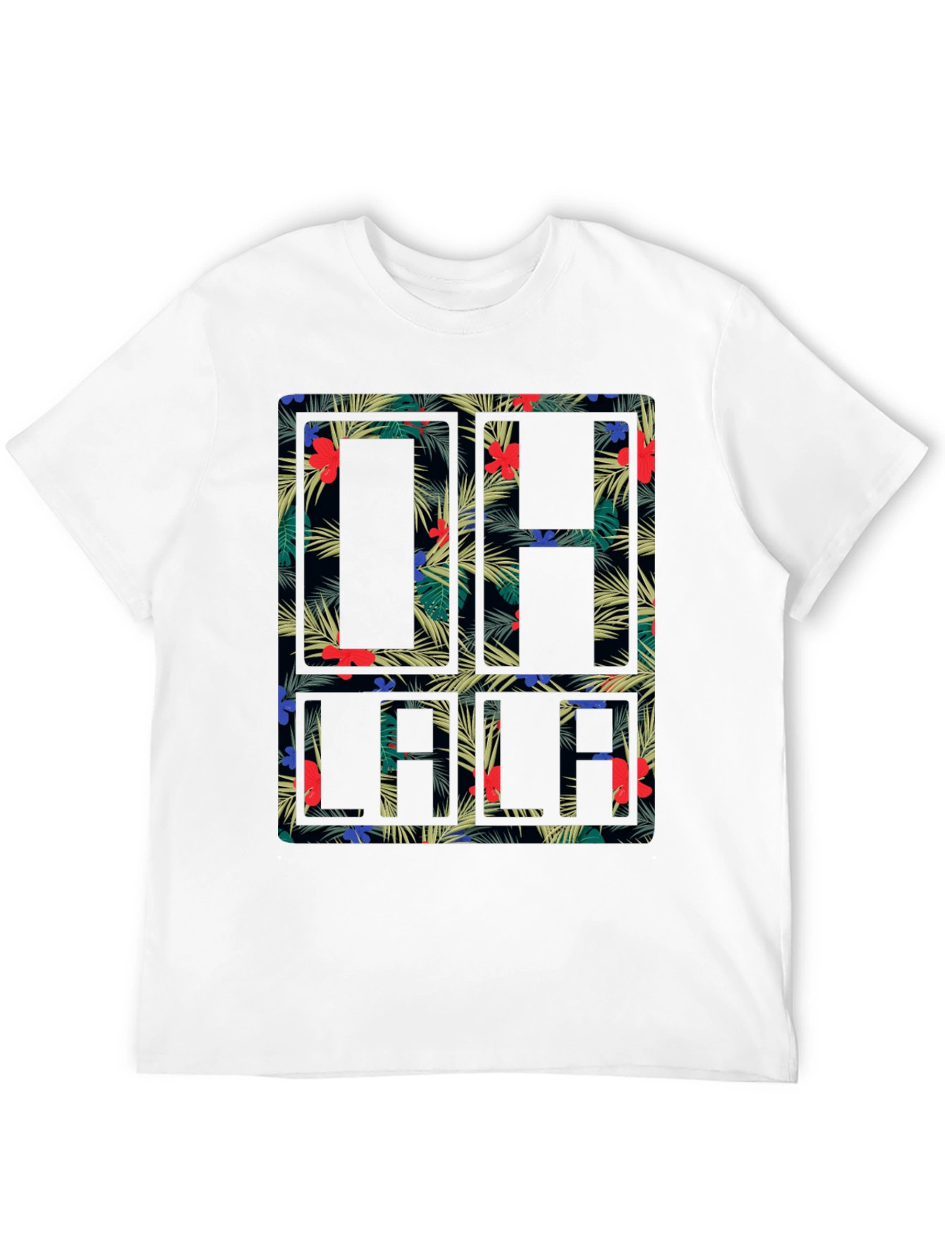Tropical Cali Mens Black Graphic T-Shirt