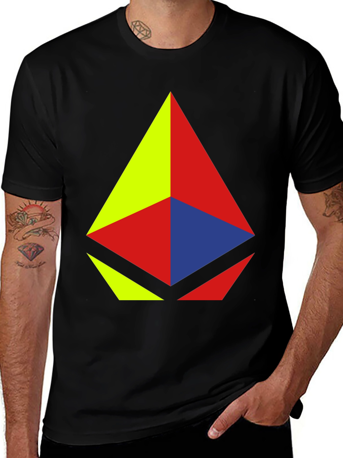 Abstract Geometric T-Shirt - Bold Colors Modern Design