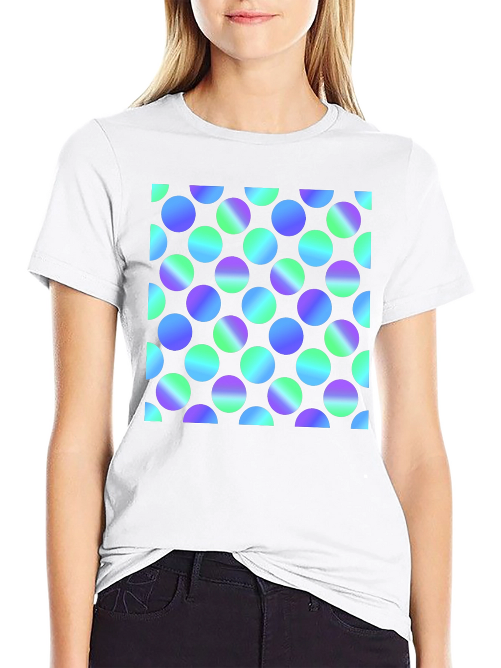 Retro Polka Dot Black T-Shirt