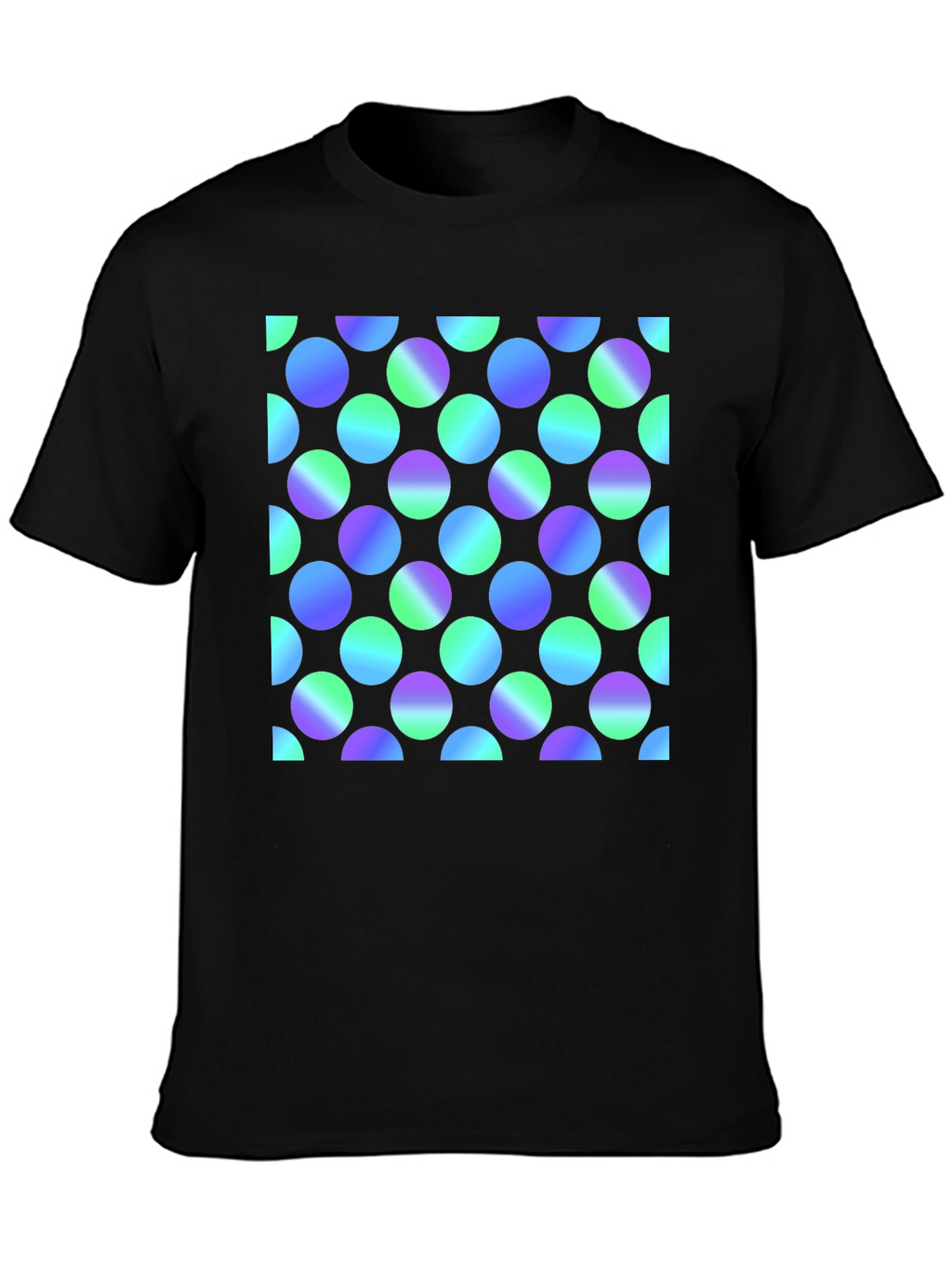 Retro Polka Dot Black T-Shirt