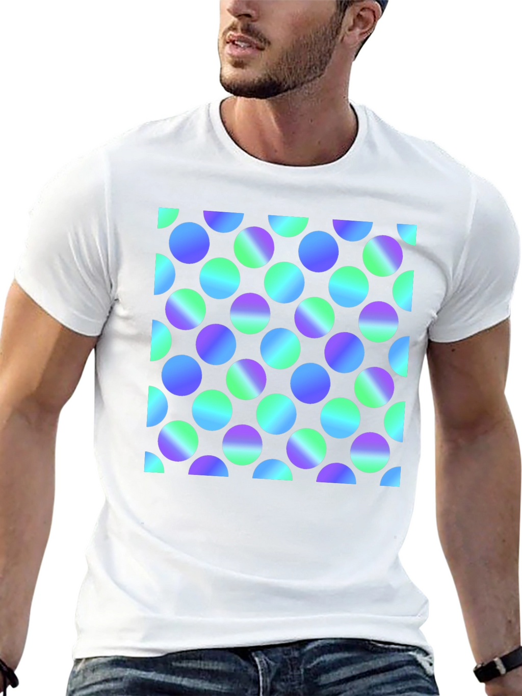Retro Polka Dot Black T-Shirt
