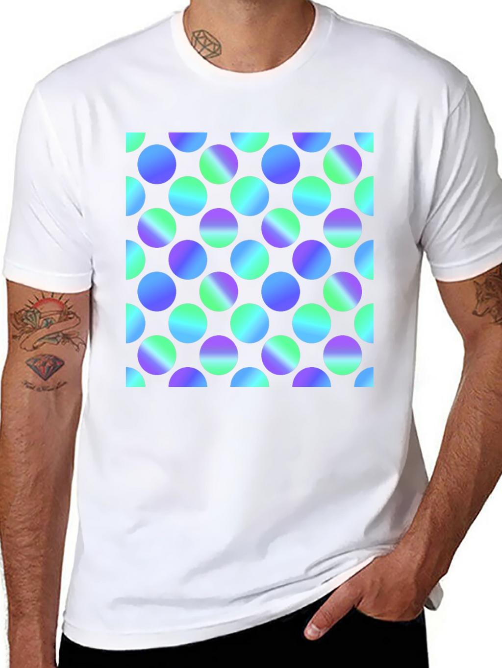 Retro Polka Dot Black T-Shirt