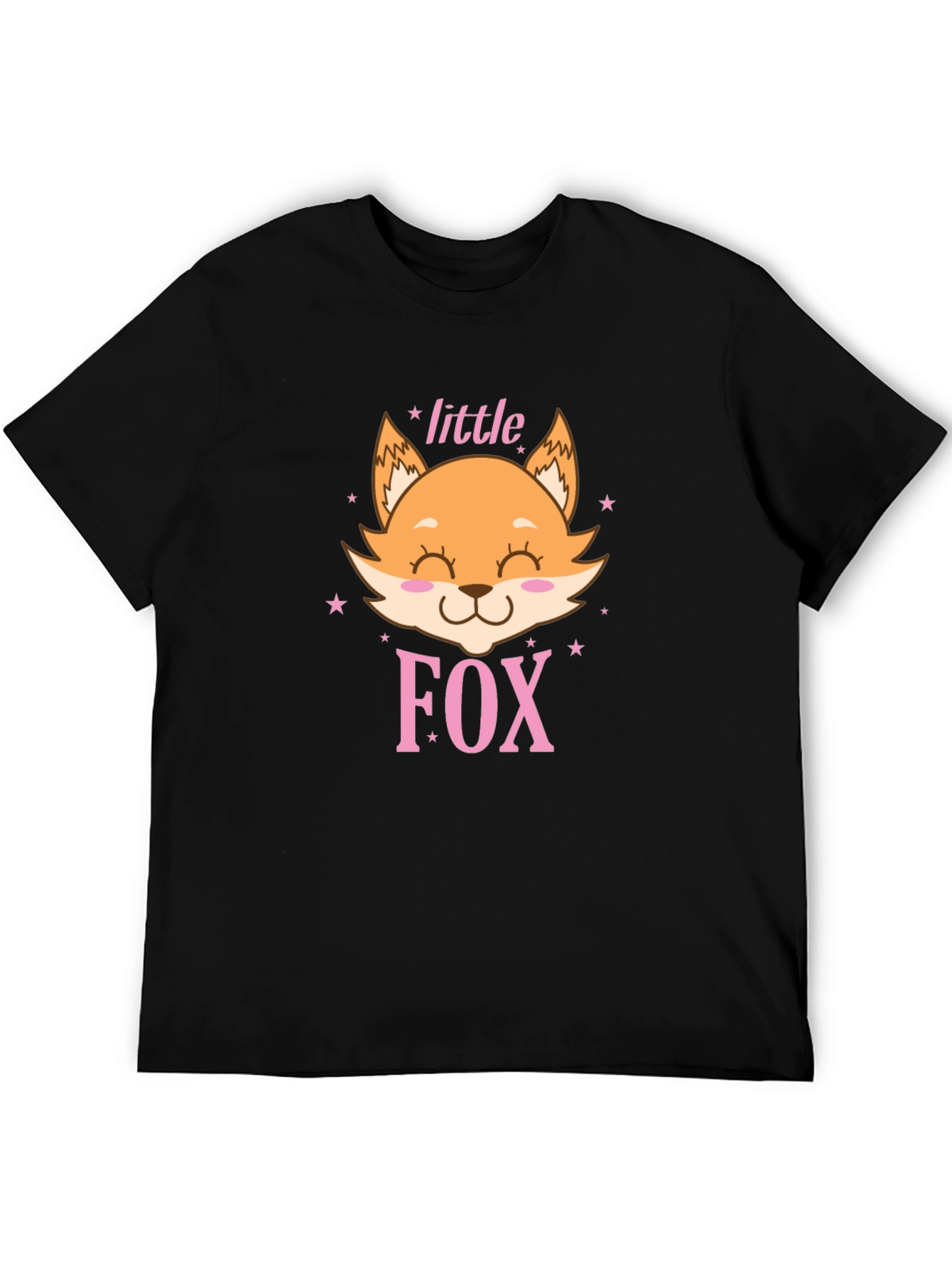 Cute Little Fox Graphic Tee - Unisex Black Shirt