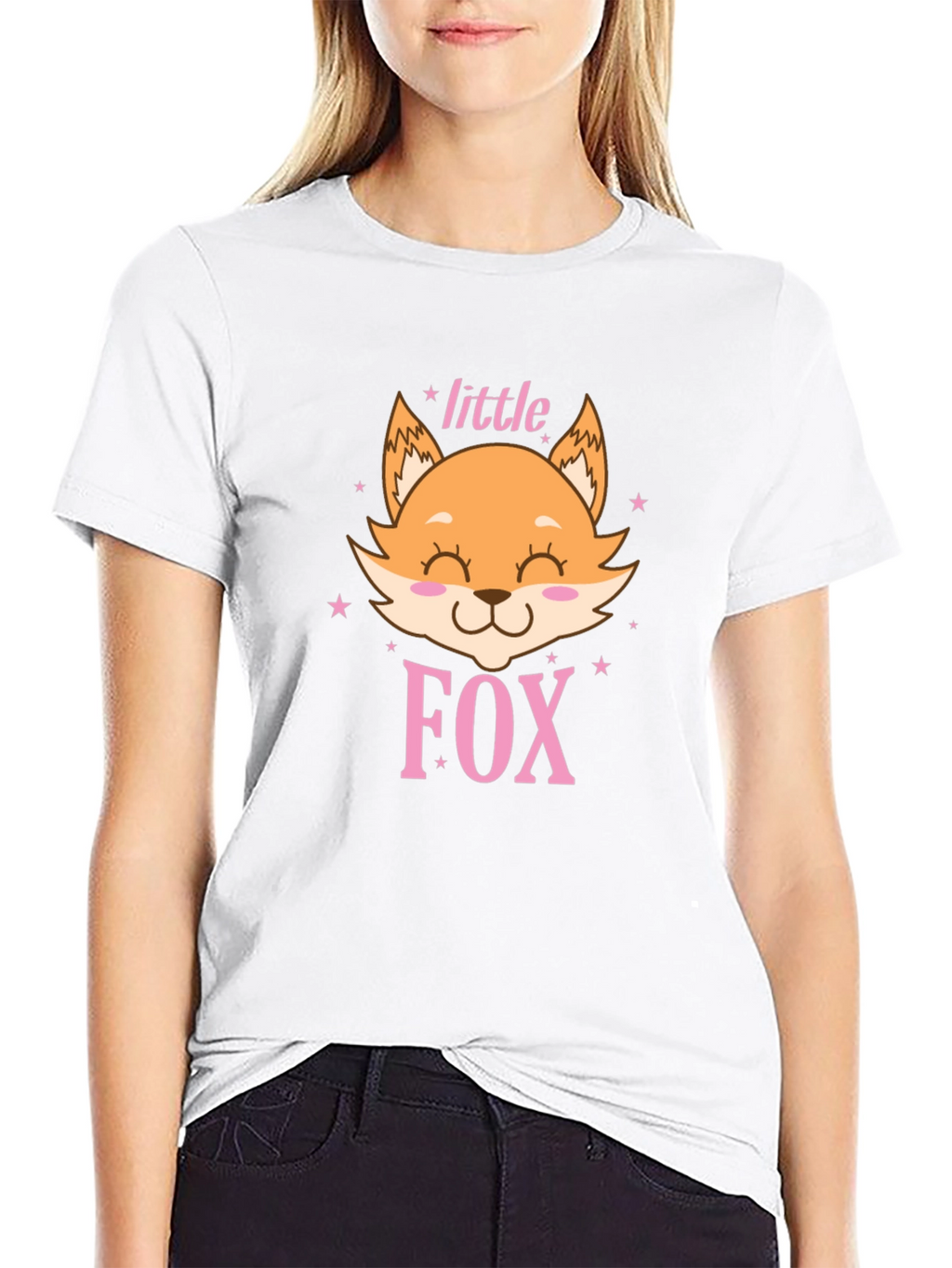 Cute Little Fox Graphic Tee - Unisex Black Shirt