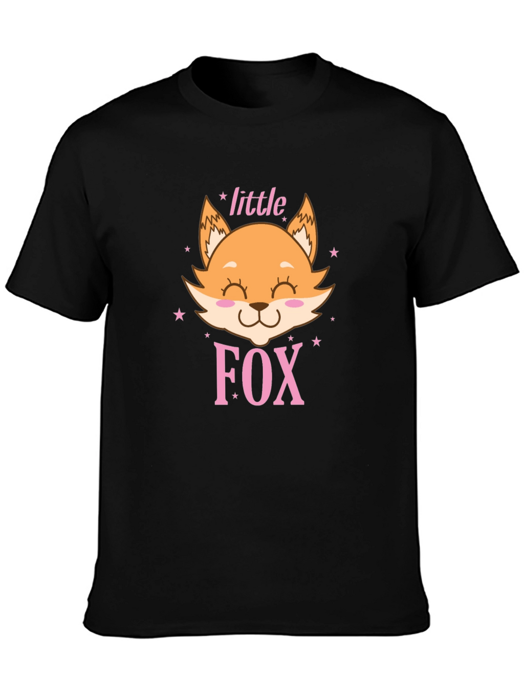 Cute Little Fox Graphic Tee - Unisex Black Shirt