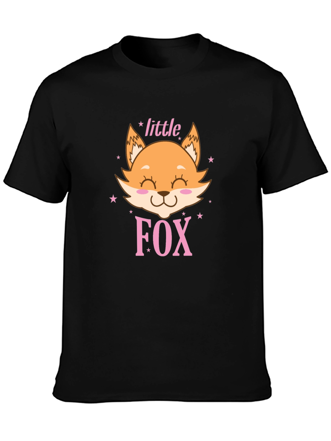 Cute Little Fox Graphic Tee - Unisex Black Shirt