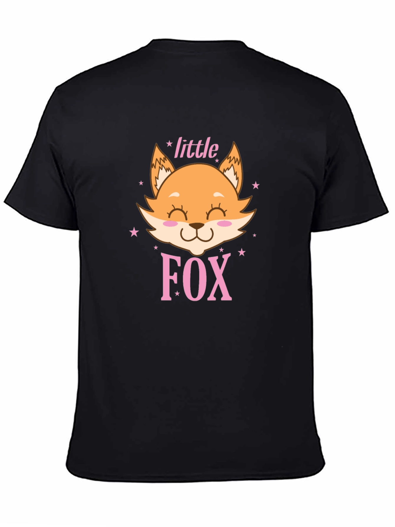 Cute Little Fox Graphic Tee - Unisex Black Shirt