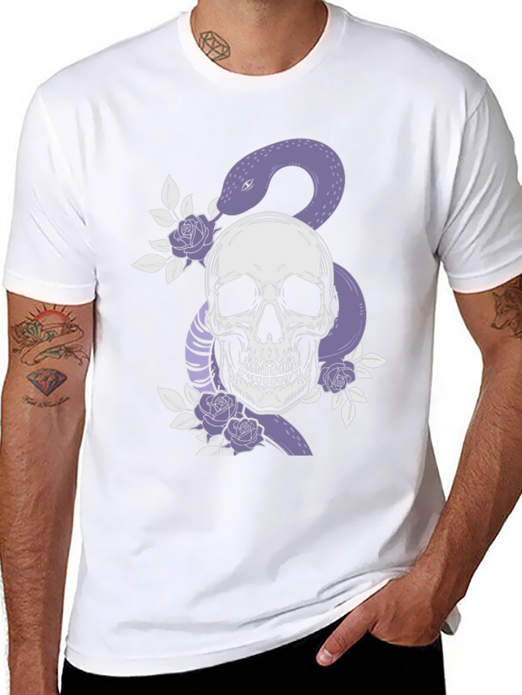 Skull & Snake Graphic Tee - Edgy Fashion