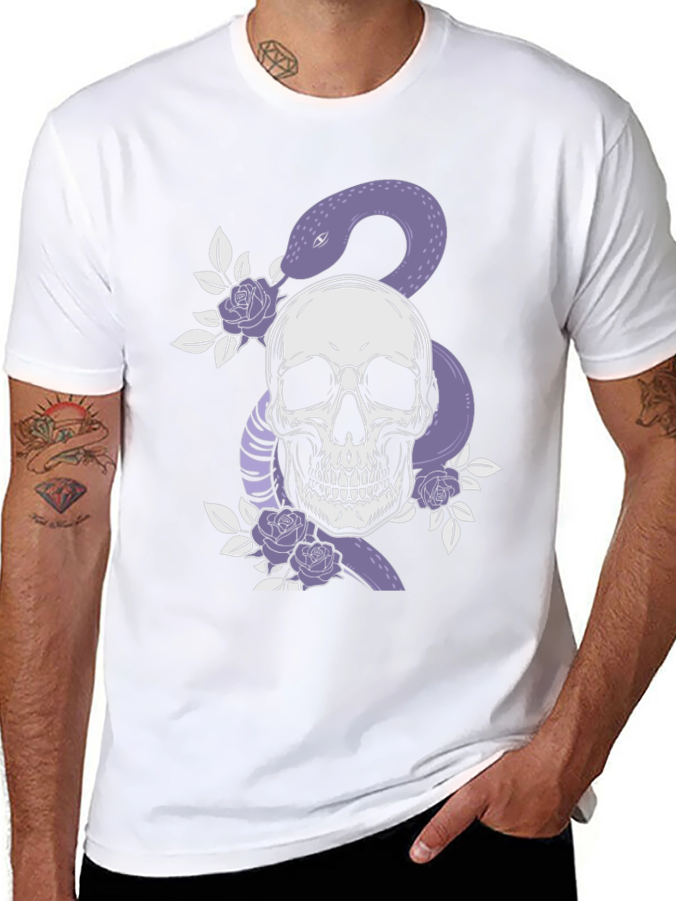 Skull & Snake Graphic Tee - Edgy Fashion