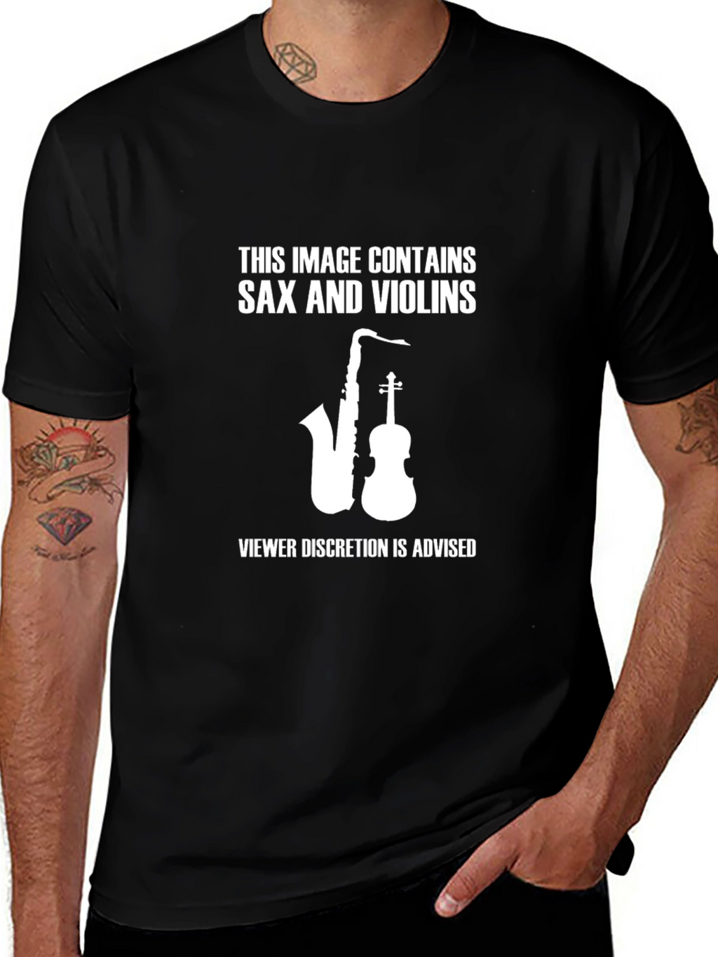 Sax and Violins Graphic T-Shirt - Viewer Discretion Advised