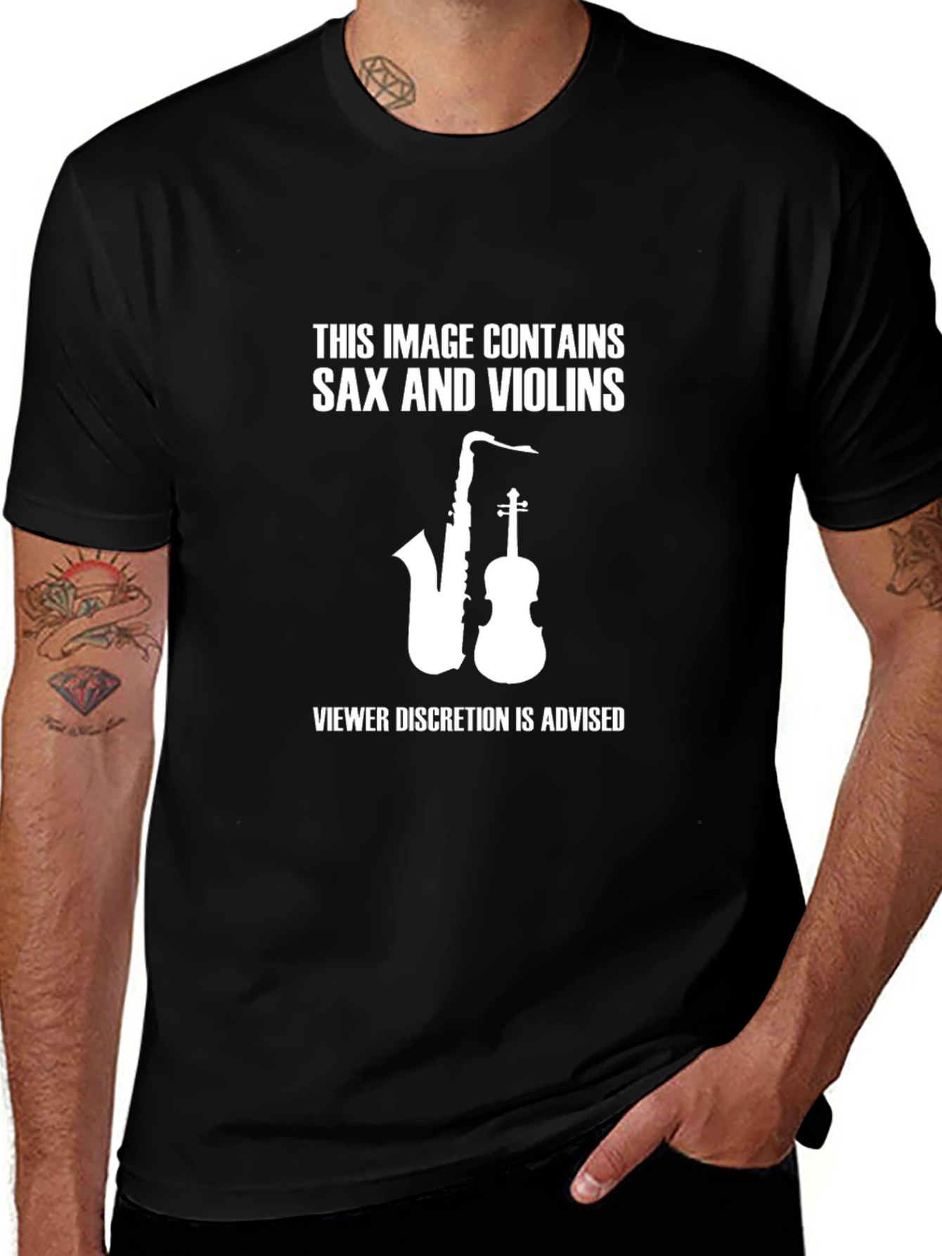 Sax and Violins Graphic T-Shirt - Viewer Discretion Advised