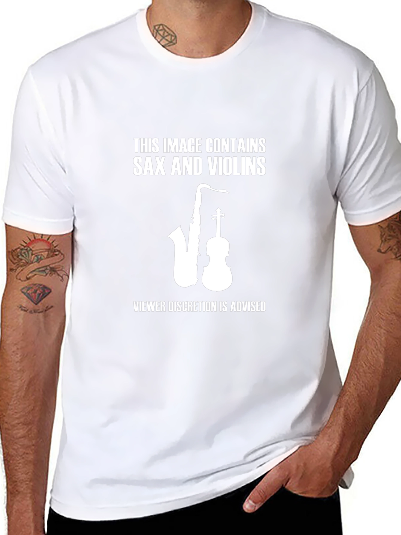 Sax and Violins Graphic T-Shirt - Viewer Discretion Advised