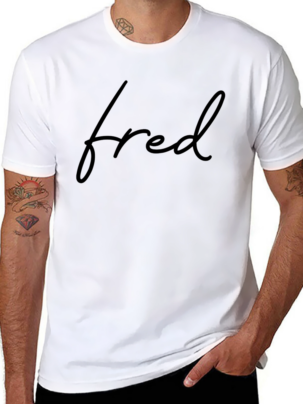 Fred Script Black T-Shirt - Modern Style