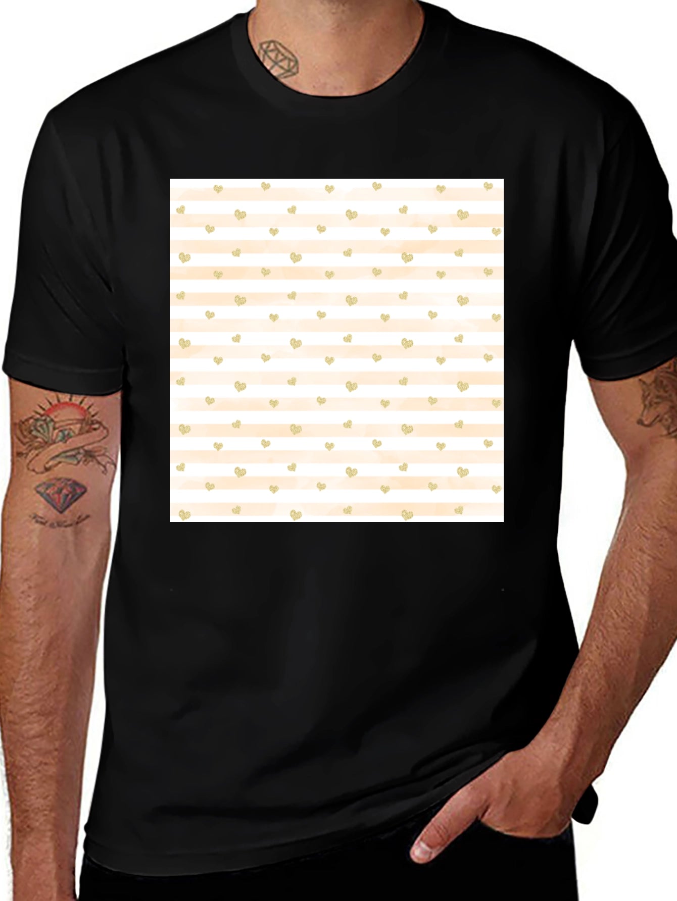 Striped Heart Tee
