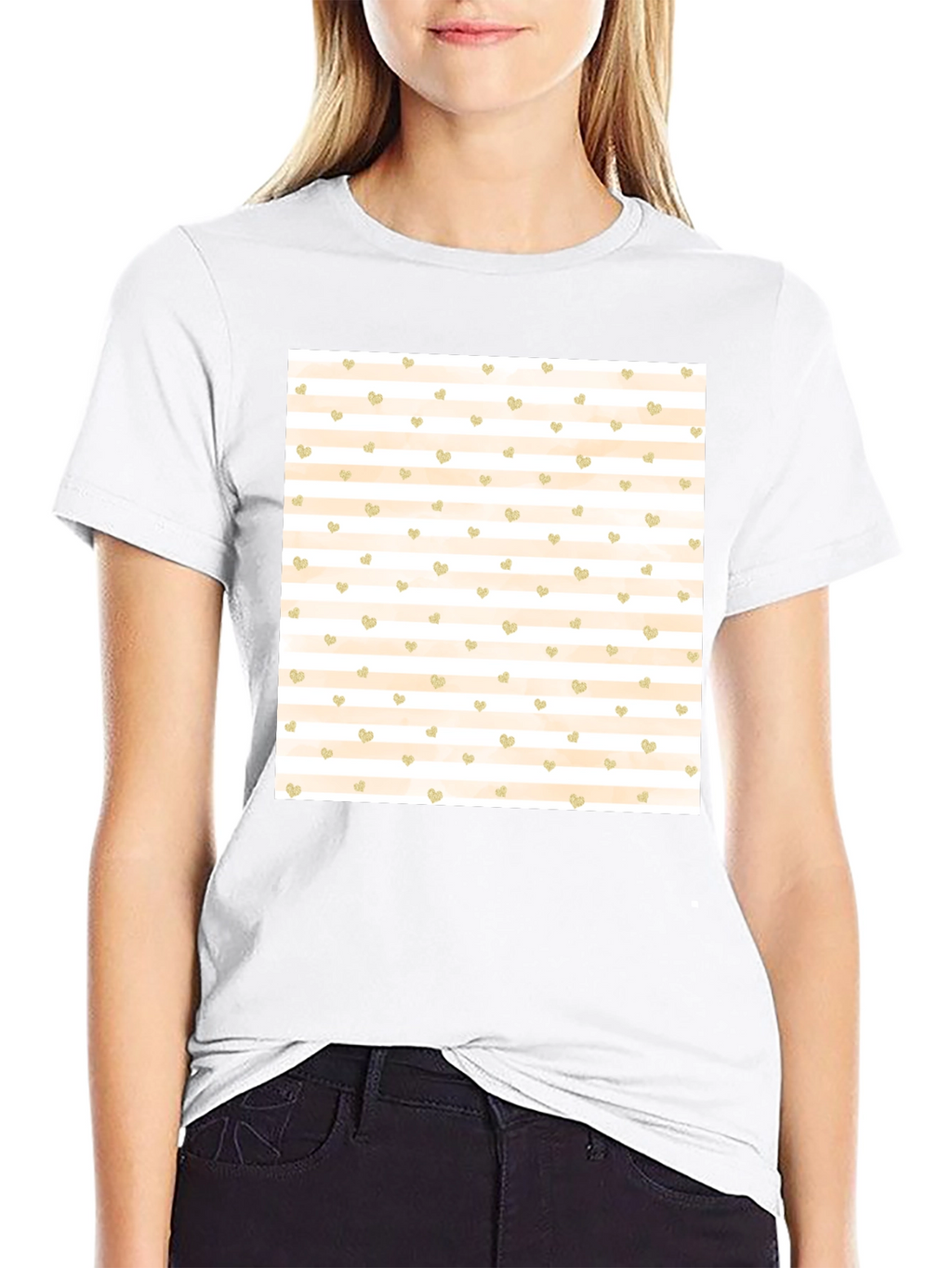 Striped Heart Tee