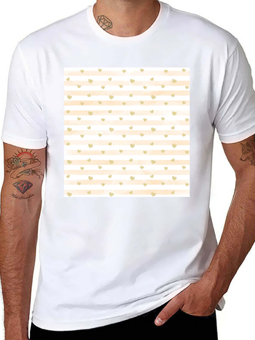 Striped Heart Tee
