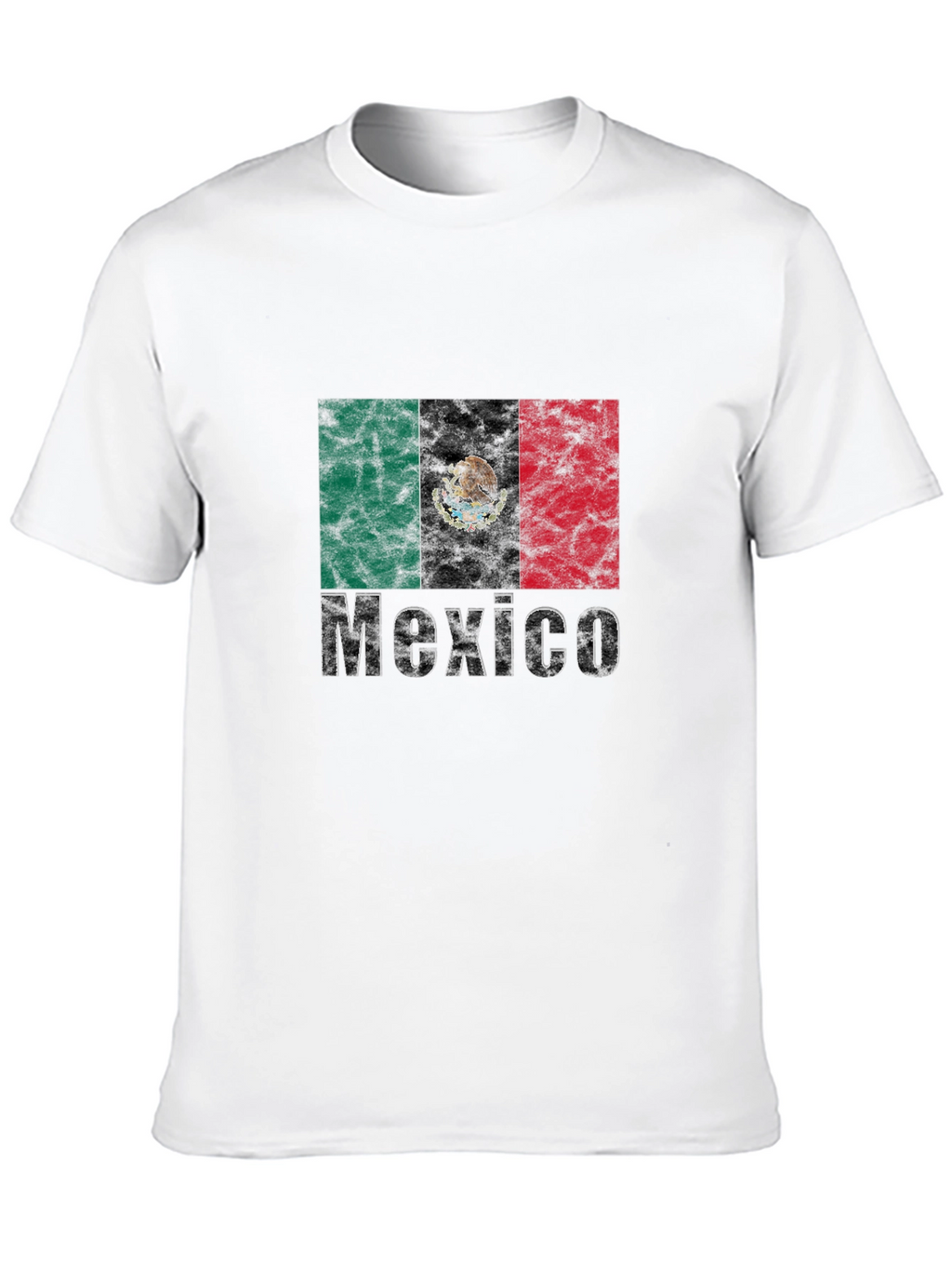 Mexico Flag Graphic T-Shirt - Black Crew Neck Tee