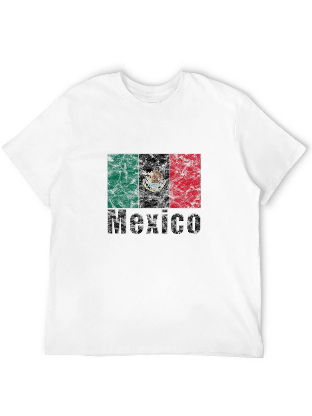 Mexico Flag Graphic T-Shirt - Black Crew Neck Tee