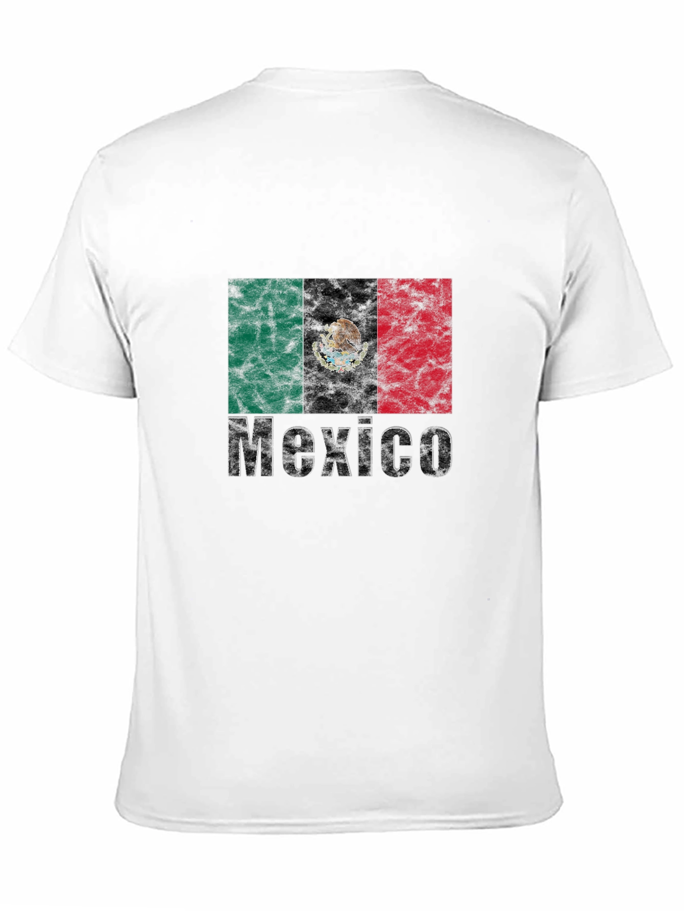Mexico Flag Graphic T-Shirt - Black Crew Neck Tee