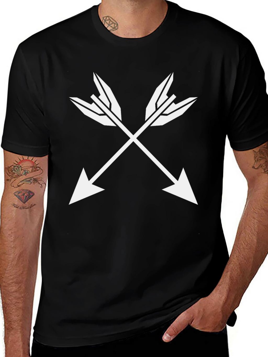 Crossed Arrows Graphic Black T-Shirt