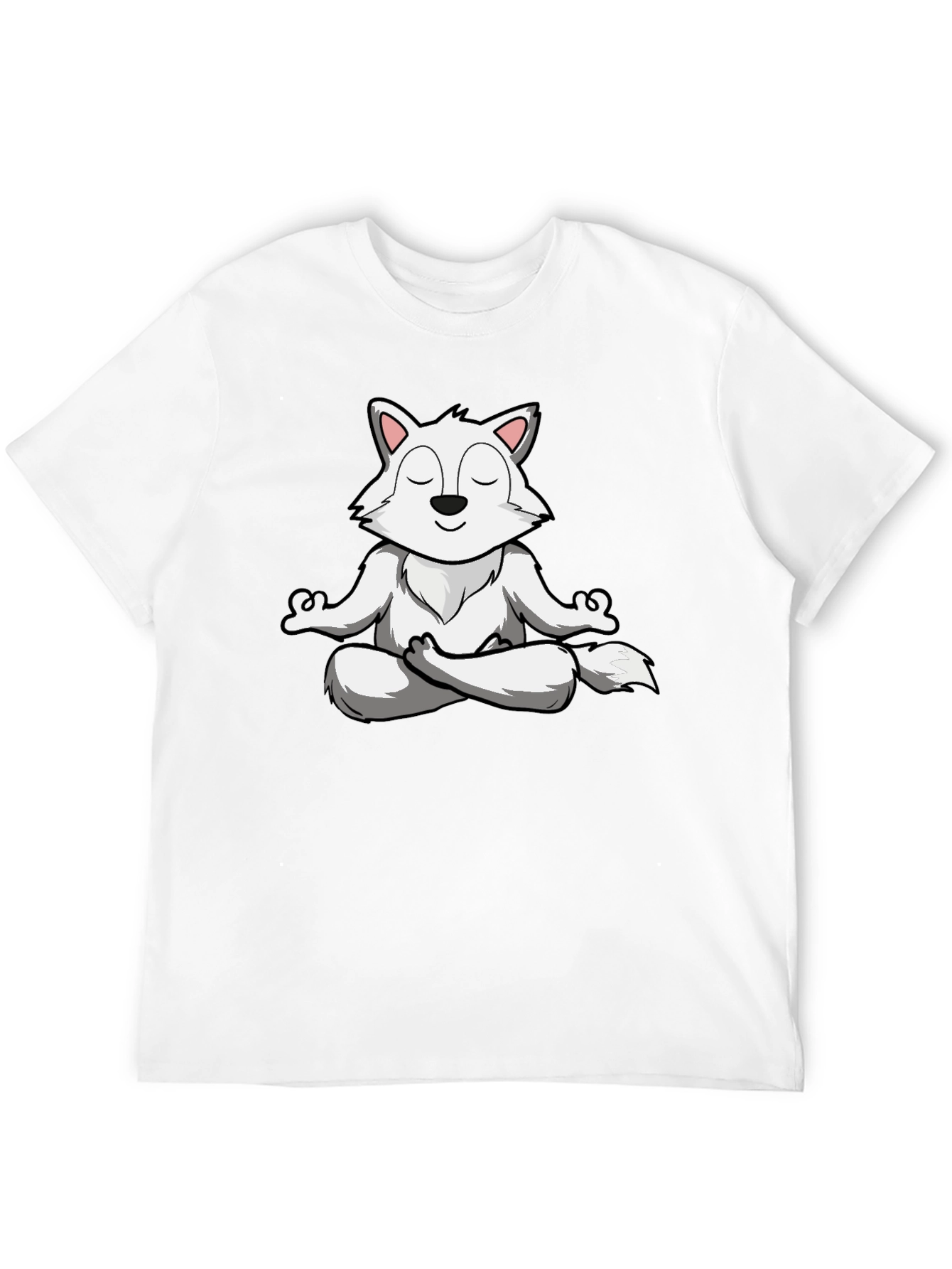 Meditating Wolf T-Shirt - Zen Animal Graphic Tee