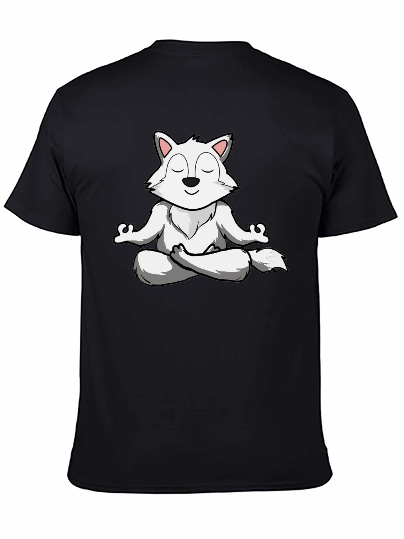 Meditating Wolf T-Shirt - Zen Animal Graphic Tee