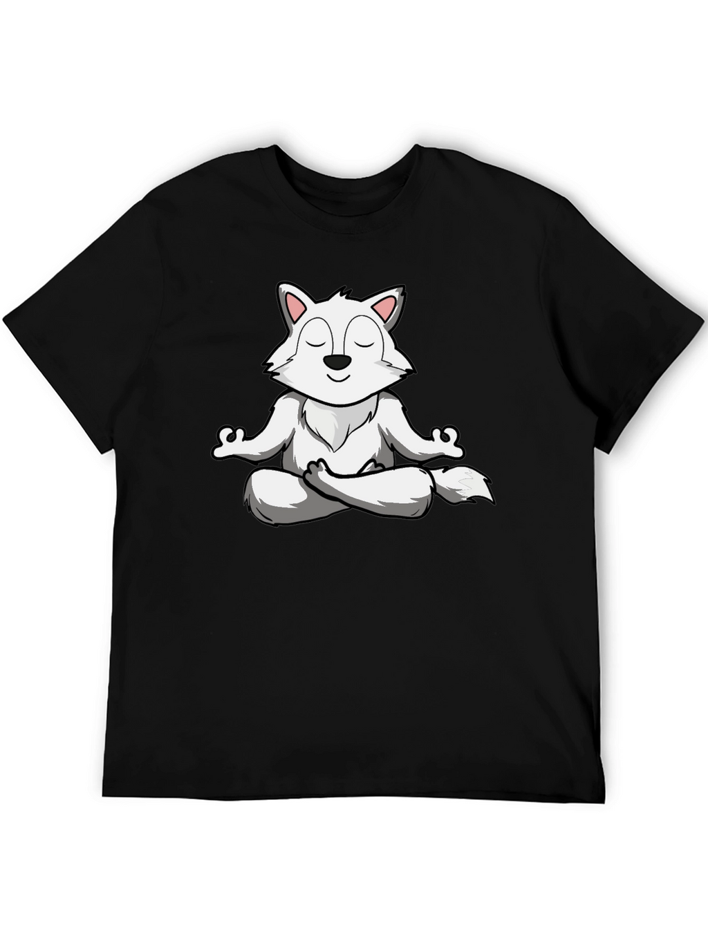 Meditating Wolf T-Shirt - Zen Animal Graphic Tee