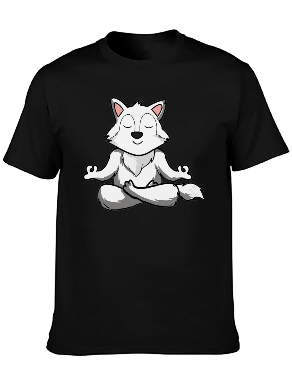 Meditating Wolf T-Shirt - Zen Animal Graphic Tee