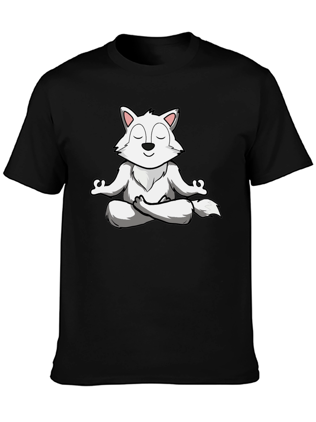 Meditating Wolf T-Shirt - Zen Animal Graphic Tee
