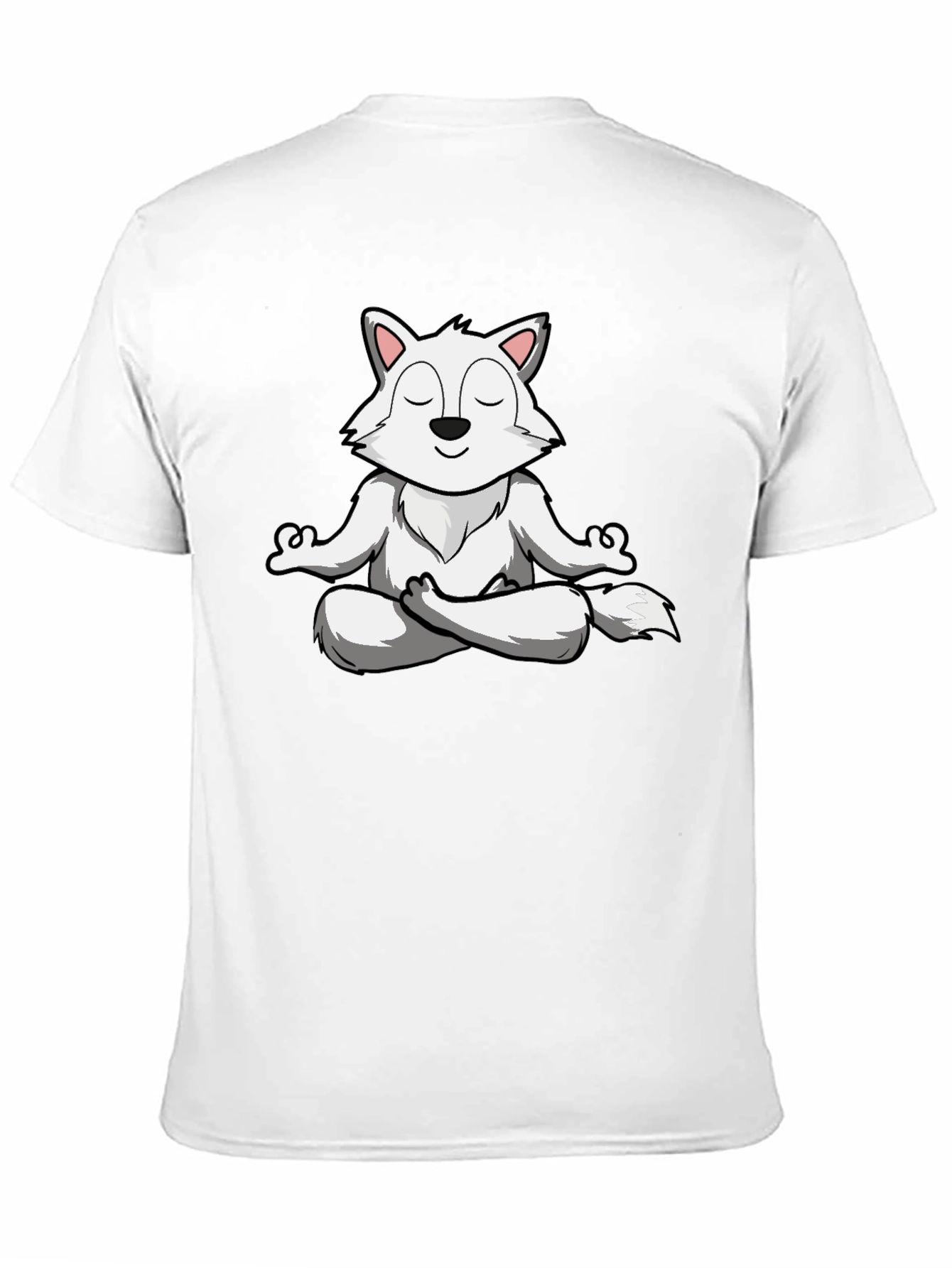 Meditating Wolf T-Shirt - Zen Animal Graphic Tee