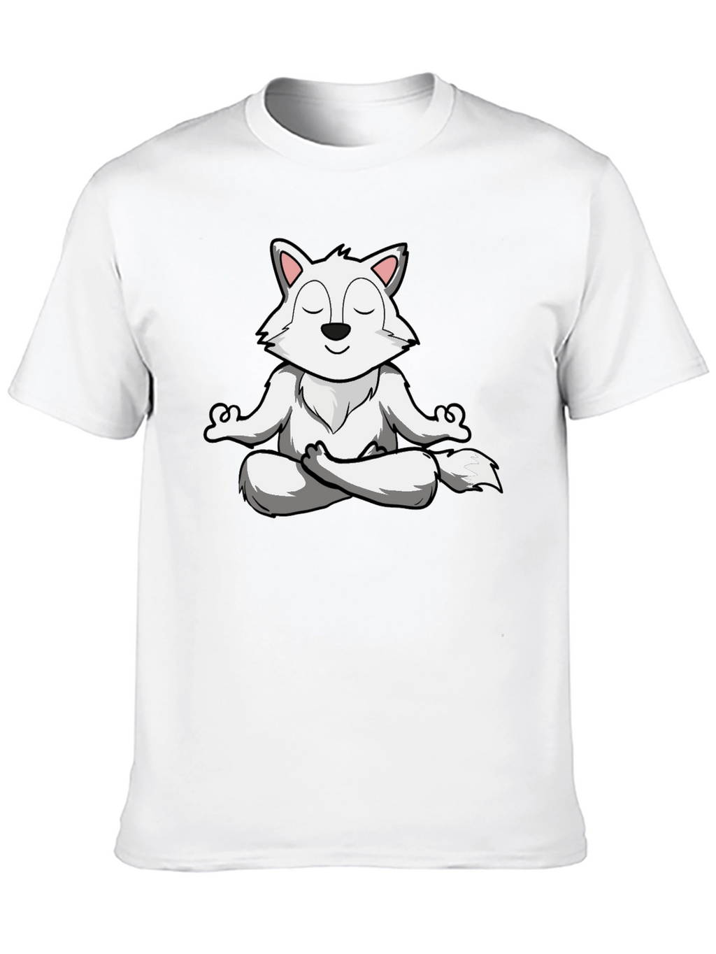 Meditating Wolf T-Shirt - Zen Animal Graphic Tee
