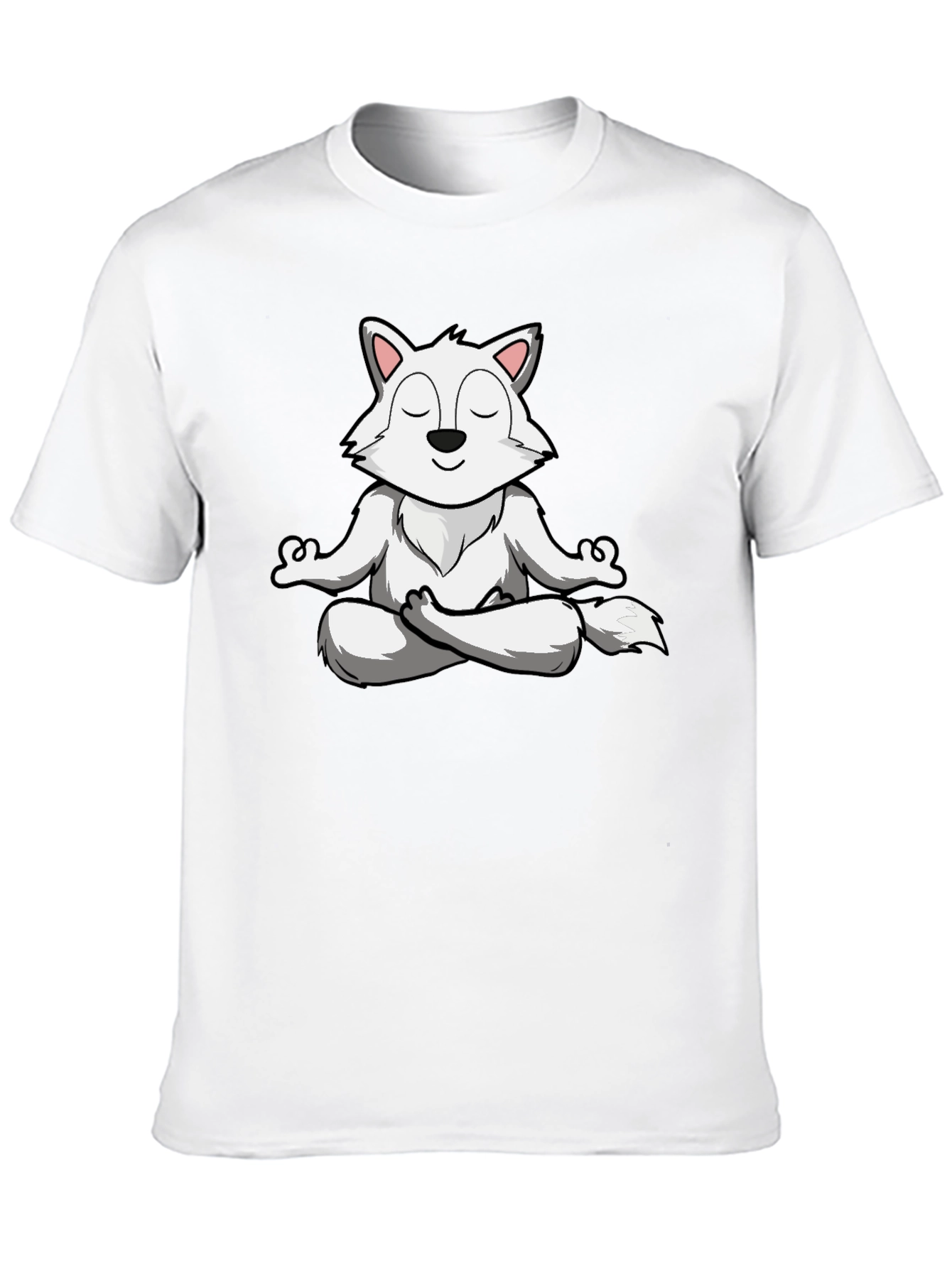 Meditating Wolf T-Shirt - Zen Animal Graphic Tee