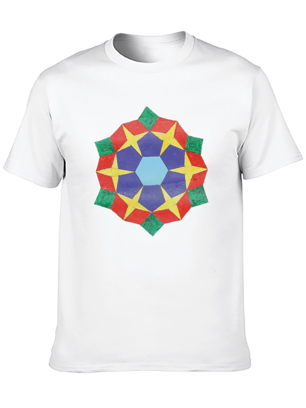 Geometric Star Mandala Black T-Shirt